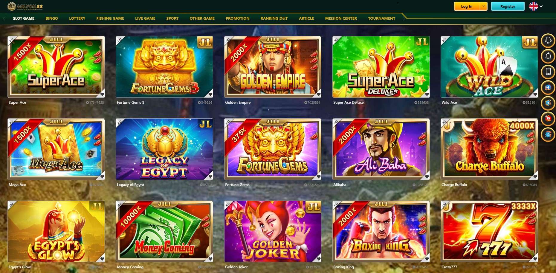 Play Super ace free 100 register casino