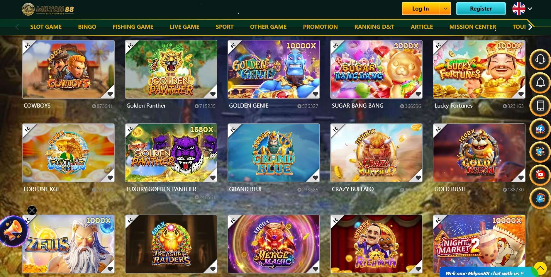 Play Golden Panther slot with free bonus at Milyon88