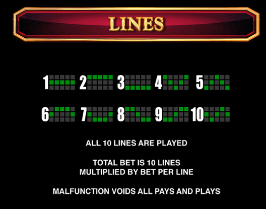 Book of Oz slot paylines