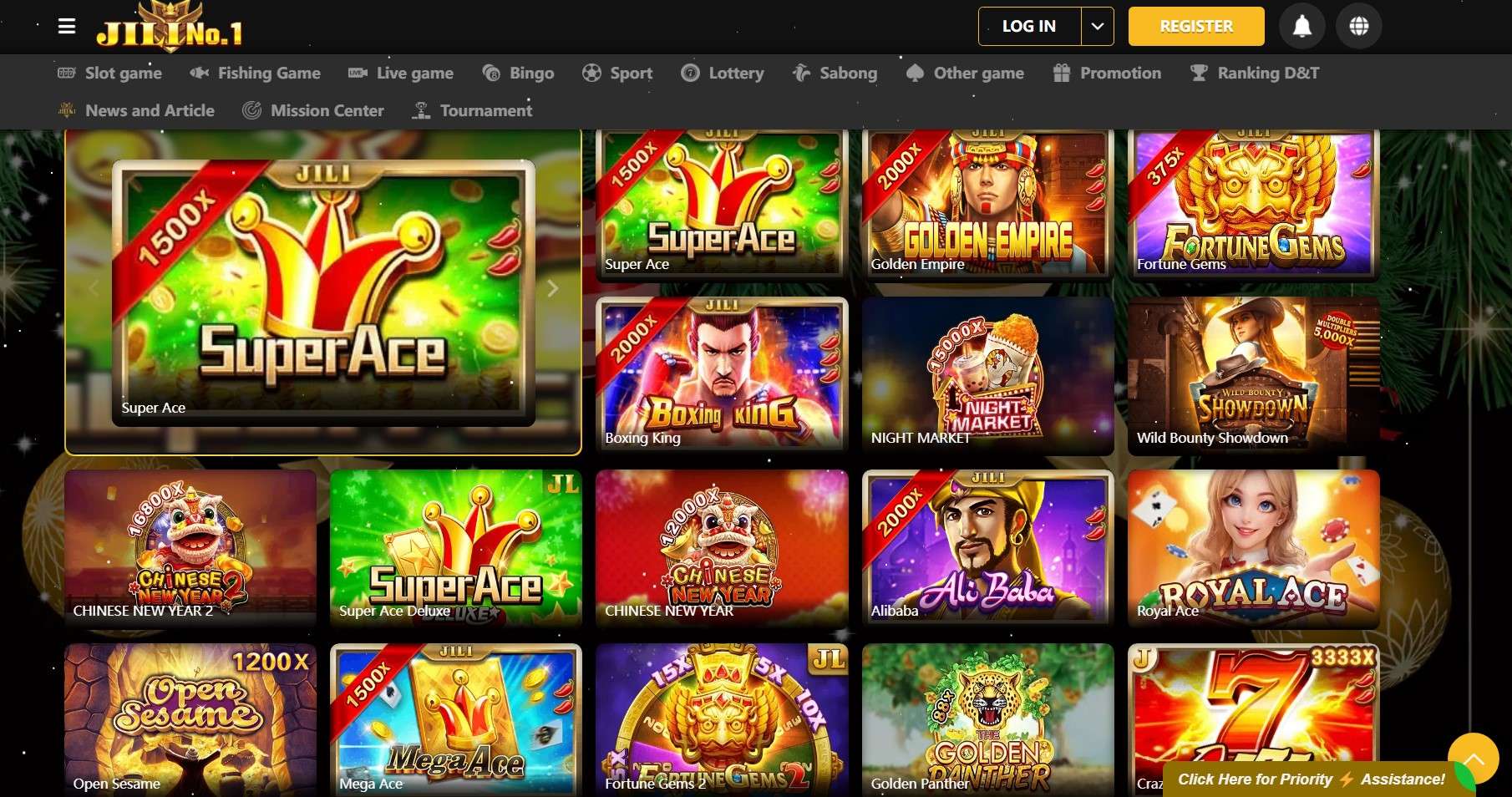 JILINO1 Casino interface