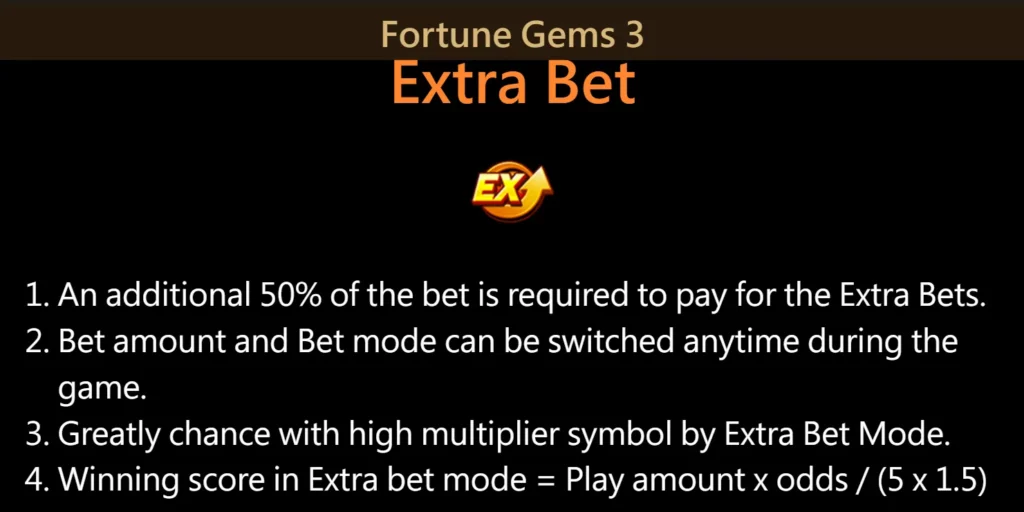 Extra bet in Fortune Gems 3