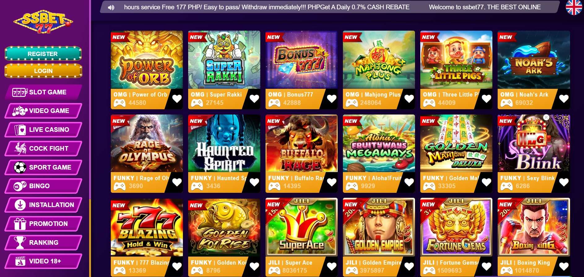 Ssbet77 latest casino games